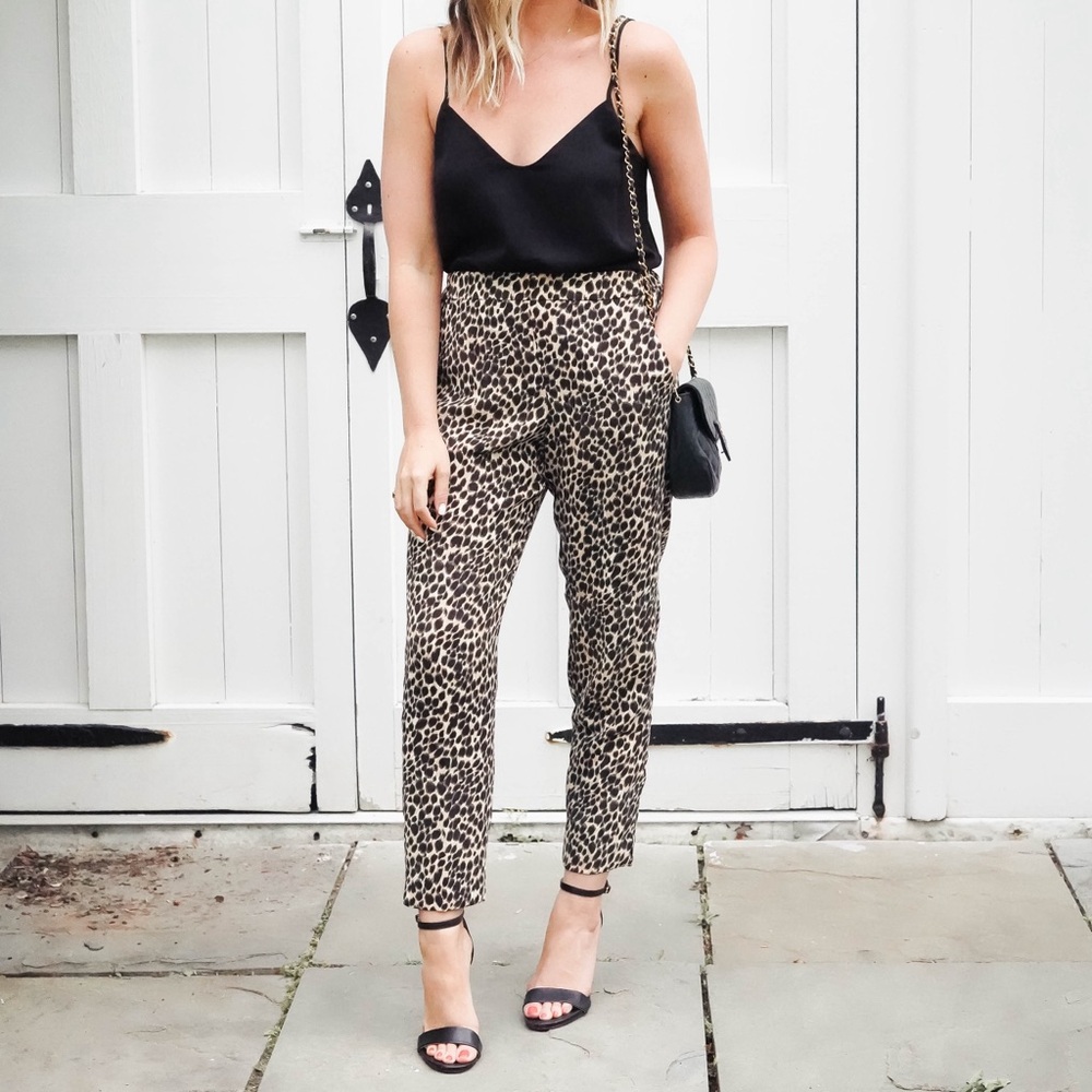 J Crew Factory Leopard Animal Print Jamie Elastic Pants